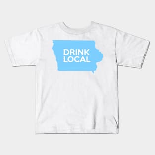 Iowa Drink Local IA Blue Kids T-Shirt